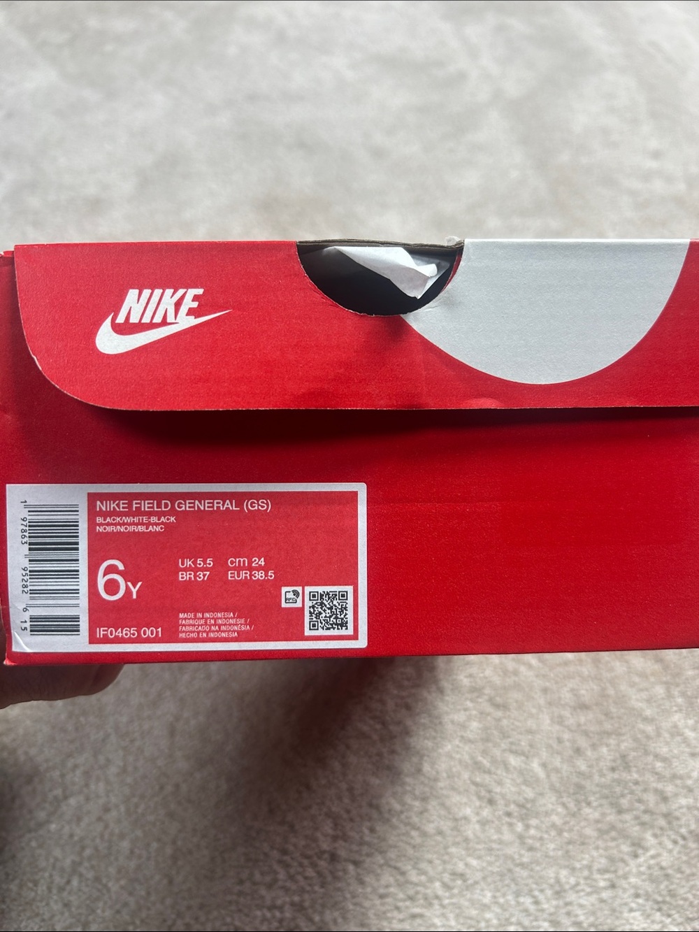 Nike Black Field General Sneakers with White Swoosh - Picture 3 of 4